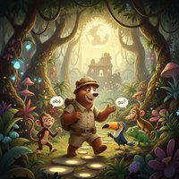 《丛林布朗熊故事 英文版》 别死记硬背了！你的英文启蒙，藏在布朗熊的丛林故事里。