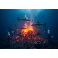 《07.探潜鲨鱼火山》 是BBC于2005年制作的自然类纪录片，聚焦于科科斯岛的鲨鱼捕猎行为及海底火山生态